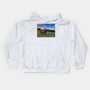 Scottish Highland Cattle Cow 1562 Kids Hoodie